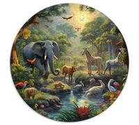 Animaux de la Jungle 1000 Piece Jigsaw Puzzle for Adults Family Challenge Toys Stress Relief Puzzle Exercise The Memory of The Brain for Men, Women, Elders, Seniors 1000pcs (67.5x67.5cm)