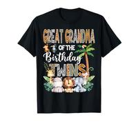 Animaux de la jungle « Great Grandma Of The Birthday Twins » T-Shirt