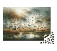 Animaux de la Jungle Puzzle 1000 Pieces Cadeau Unique Animals Défi Jouet À De Qualité Supérieure Peinture Art pour Adultes Et Enfants À Partir De 12 Ans 1000pcs (75x50cm)