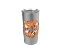 Animaux de la nature mignons et ludiques renards des bois Gobelet isotherme en acier inoxydable double paroi