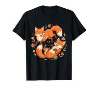 Animaux de la Nature Mignons et ludiques Renards des Bois T-Shirt Graphique avec Valeur