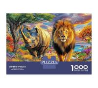 Animaux de la Savane Africaine Puzzle 1000 Piece pour Adultes Et Adolescents Âgés De 14 Ans Et Plus, Jeu De Défi Intellectuel Puzzles 38x26cm/1000pcs