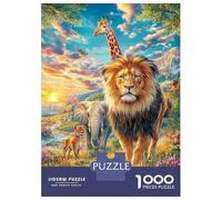 Animaux de la Savane Africaine Puzzle 1000 Piece pour Adultes Et Adolescents Âgés De 14 Ans Et Plus, Jeu De Défi Intellectuel Puzzles 38x26cm/1000pcs