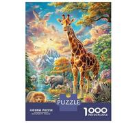 Animaux de la Savane Africaine Puzzle 1000 Piece pour Adultes, Puzzle Difficile Jeu D'adresse pour Toute La Famille 38x26cm/1000pcs