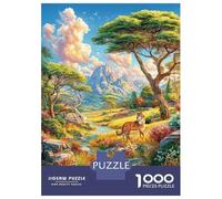 Animaux de la Savane Africaine Puzzle 1000 Piece, Puzzle Jeu Éducatif Défi Jouet Jeu D'adresse pour Toute La Famille 52x38cm/1000pcs