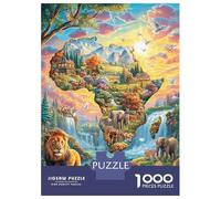 Animaux de la Savane Africaine Puzzle 1000 Piece, Puzzle Jeu Éducatif Défi Jouet Jeu D'adresse pour Toute La Famille 52x38cm/1000pcs