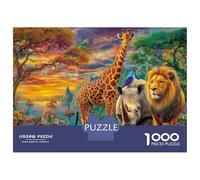 Animaux de la Savane Africaine Puzzle 1000 Pièces Difficile-Jeu De Réflexion pour Adultes Et Enfants (14+),Jeu De Défi Intellectuel 38x26cm/1000pcs