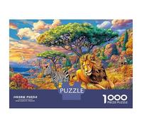 Animaux de la Savane Africaine Puzzle 1000 Pièces, Difficile Puzzles pour Adults Enfant, Jeu De Défi Intellectuel 52x38cm/1000pcs