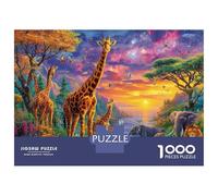 Animaux de la Savane Africaine Puzzle 1000 Pièces, Difficile Puzzles pour Adults Enfant, Jeu De Défi Intellectuel 70x50cm/1000pcs