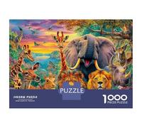 Animaux de la Savane Africaine Puzzle 1000 Pièces pour Adultes Et Adolescents De 14 Ans Et Plus, Jeu De Défi Intellectuel 38x26cm/1000pcs