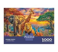 Animaux de la Savane Africaine Puzzle 1000 Pièces pour Adultes Et Enfants, Difficile Puzzles, Activité Familiale Captivante,Jeu De Défi Intellectuel 52x38cm/1000pcs