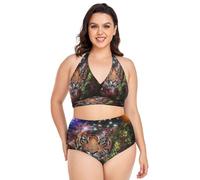 Animaux De l'art Tigre Bikini Grande Taille Femme Maillot de Bain 2 Pièce Swimsuit pour Plage Filles