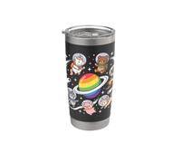 Animaux de l'espace gay Rainbow Planet Pride Cosmic Gobelet isotherme en acier inoxydable double paroi