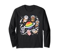 Animaux de l'espace Gay Rainbow Planet Pride Cosmic Manche Longue