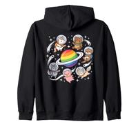 Animaux de l'espace Gay Rainbow Planet Pride Cosmic Sweat à Capuche