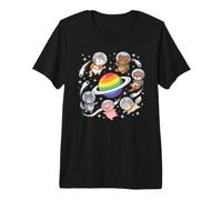 Animaux de l'espace Gay Rainbow Planet Pride Cosmic T-Shirt Haut de Gamme