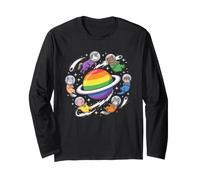 Animaux de l'espace Gay Rainbow Planet Pride Manche Longue