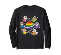 Animaux de l'espace Gay Rainbow Planet Pride Manche Longue