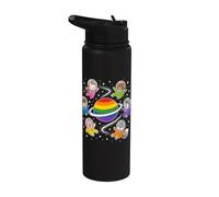 Animaux de l'espace gay Rainbow Planet Pride Stainless Steel Insulated Water Bottle