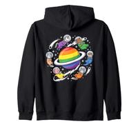 Animaux de l'espace Gay Rainbow Planet Pride Sweat à Capuche