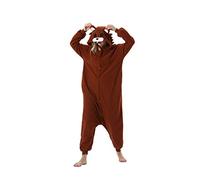 Animaux de Pyjama Cosplay Halloween Onesies Deguisement Carnaval Costumes Grenouillères Combinaisons de Nuit Ours Brun XL(178-187CM)