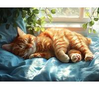 Animaux Diamond Painting Adulte, 5D Diamond Painting Chat Broderie Diamant Kit Complet, DIY Diamant Artisanat Strass Point de Croix Cristal Peinture pour Decoration Chambre, 35x50cm, Model 1001