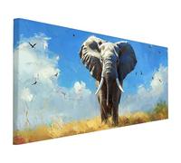 Animaux Diamond Painting Adulte, 5D Diamond Painting Éléphant Motif avec Square Full Drill Toile 140x60cm, DIY Peinture Diamant Adulte Loisirs Créatifs pour Tableau Decoration Murale Maison, E-80