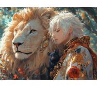Animaux Diamond Painting Adulte, 5D Diamond Painting Lion Broderie Diamant Kit Complet, DIY Diamant Artisanat Strass Point de Croix Cristal Peinture pour Decoration Chambre, 30x40 cm, Model 956