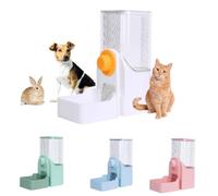 Animaux Distributeurs automatiques de Nourriture,1600ml Distributeur Automatique de Nourriture pour Lapin,Gamelles pour Nourriture et Eau,pour Petit Animal Domestique,Lapins,furets,Chats (Blanc)