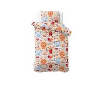 Animaux du Cirque - Parure de Lit Coton Enfant style Animalier Lit une place Housse de couette 140x200 cm une Taie d’oreiller