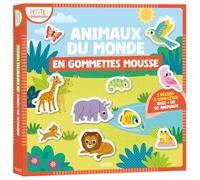 Animaux du monde en gommettes mousse