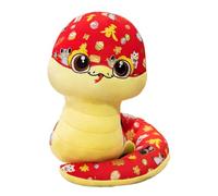 Animaux en peluche avec serpent de la Fête du Printemps, Jouet de mascotte de serpent en peluche du Nouvel An 2025 - Jouet de mascotte chanceux doux et élastique pour salon, cam