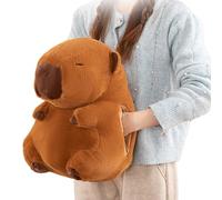 Animaux en peluche chauffe-mains - Capbara embrasse enveloppante, peluche douce chauffante avec bouteille d'eau chaude pour femmes enfants, hiver froid