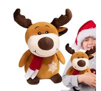 Animaux en peluche de Noël, animaux en peluche pour les vacances | Décorations de Noël pour animaux en peluche doux de 9 pouces | Coussin de tir de joyeux Noël, peluche rembourrée, animaux en peluche