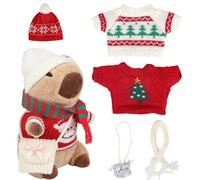 Animaux En Peluche De Noël, Capybara En Peluche, Capuchons En Peluche - Ours En Peluche De Dessin Animé Avec 9 Accessoires | Jouet Interactif Amusant, Accessoires De Fête, Habillage Des Ours En Peluch
