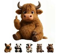 Animaux en Peluche Douces Doux drôles, Mignons de minuscules Rebelles en Peluche avec du sass et des câlins, des Ornements décoratifs de Bureau Humoristiques, Cadeau de décoration de Stress Yak