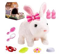 Animaux en peluche en forme de lapin réaliste - Lapin électrique qui bouge et fait des sons - Lapin robot réaliste, pour garçons et filles, anniversaire, Nouvel An, Noël, Pâques, pour les