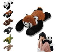 Animaux en Peluche Lestés pour en-fants Et Adultes - Panda Lesté pour Soulager L'anxiété,Paresseux Peluche Lestée,Hugging Coussin Moelleux Et Confortable pour Un Sommeil Réparateur (Panda Roux, 65cm)