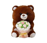 Animaux en peluche - mignonne avec bouquet | Cadeau en peluch pour la Saint-Valentin, jouet en peluche doux et romantique pour les occasions spéciales, petite amie, épouse, fille, mère, maria