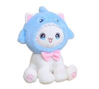 Animaux en peluche pour chat, jouets animaux mignons - Jouet en peluche de chat assis de dessin animé | Peluche chat créative avec couvre-chef, animaux en peluche doux pour accompagner et jouer