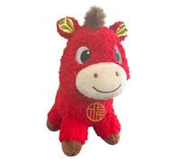 Animaux En Peluche Pour Fille - Figure Rouge Chanceux pour le Nouvel An Chinois - Peluche Pour L'Année Du Cheval ,Pour Canapé Chambre Bureau Adultes Anniversaire Halloween Noël Fête Ca