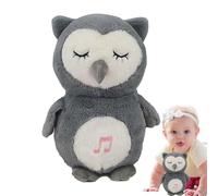 Animaux en peluche qui respirent, musicale pour , chouette avec respiration électrique, jouet musical en peluche portable pour tables de chevet, tables de chevet, écrivain
