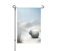 Animaux étranges dans les dunes de sable, drapeaux de jardin printaniers pour l'extérieur, parfaits pour les décorations de cour de Pâques et la décoration printanière extérieure