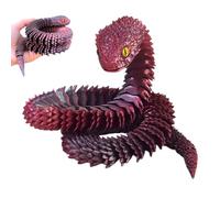 Animaux Fidget imprimés en 3D - Statue d'animal de collection pour bureau - Serpent imprimé 3D avec articulations flexibles pour fête, décoration d'intérieur, anniversaire, Pâques