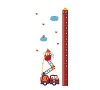 Animaux Fire Rescue Voiture Hauteur Mesurer Stickers Muraux Pour Enfants Chambres Croissance Graphique Home Door Decor Pvc Mur Mural Art Stickers