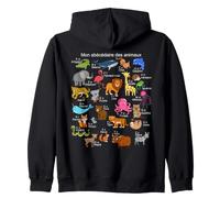 Animaux français Alphabet A-Z ABC de la Faune Sweat à Capuche