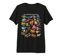 Animaux français Alphabet A-Z ABC de la Faune T-Shirt Haut de Gamme