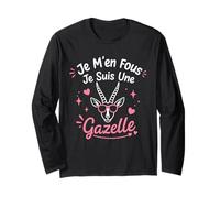 Animaux Gazelle Mignonne Je m'en Fous Je suis Une Gazelle Manche Longue