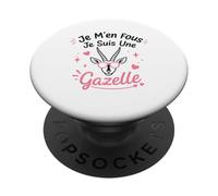 Animaux Gazelle Mignonne Je m'en Fous Je suis Une Gazelle PopSockets PopGrip Adhésif