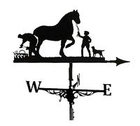 Animaux Girouette Bateau à Voile Lapin Verre à Vin Rouge Fermier et Cheval Chat et Oiseau Silhouette Girouette Girouette Indicateur de Direction du Vent Outil de Mesure Professionnel S